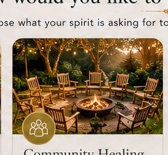 An outdoor circle of chairs around a fire pit for community gatherings