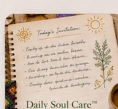 Open journal page reading Today I Choose: presence, peace, patience, purpose, practice