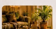 A cozy living room set up for one-on-one soul care sessions